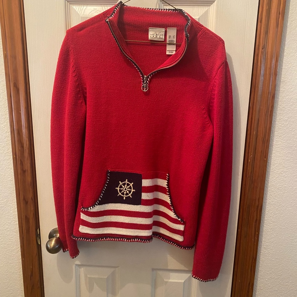 Women’s red sailor sweater